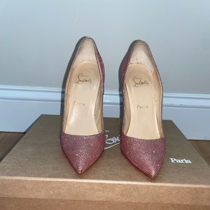 Christian Louboutin So Kate Pink Glitter 120mm 6.5
